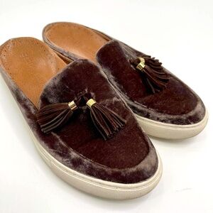 Gentle Souls velvet tassel mules